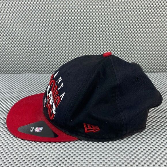 NFL New Era Atlanta Falcons Hat Cap Mens One Size Black Red Logo Snap Back - Picture 3 of 10